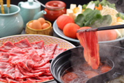 牛肉しゃぶしゃぶ食べ放題!那須高原野菜と一緒に!