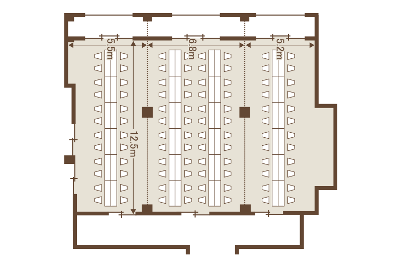 和宴会場　りんどうの間 見取り図1