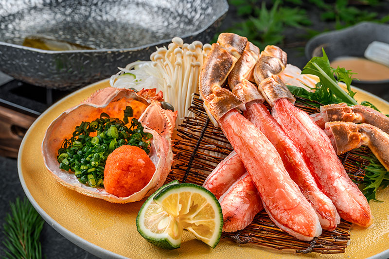 ズワイ蟹と旬菜のしゃぶしゃぶ