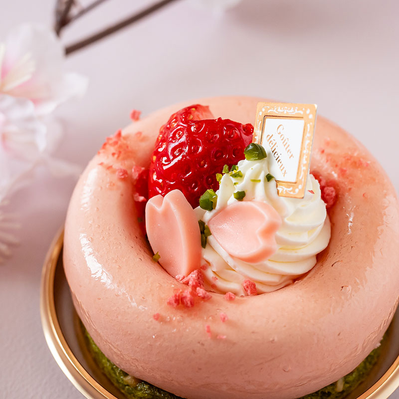 桜と苺のムース