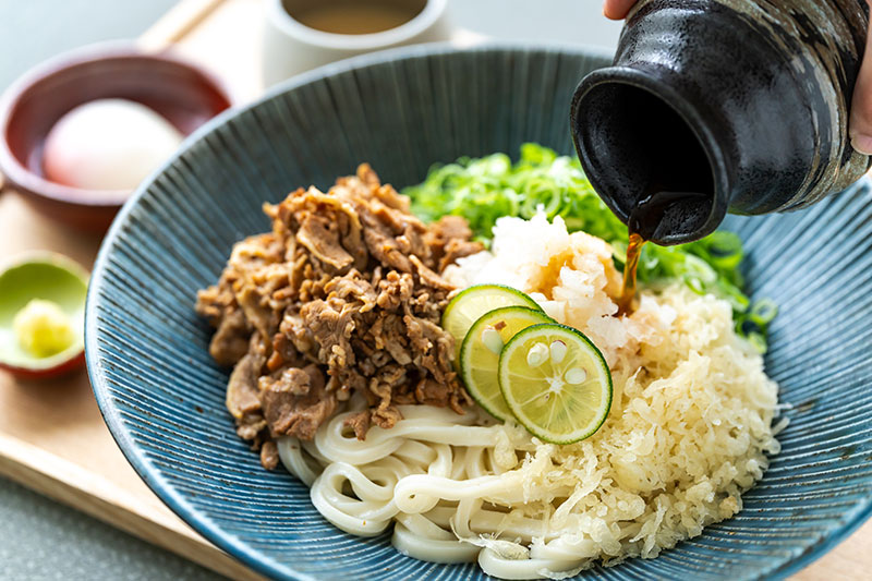牛しぐれぶっかけ冷やしうどん