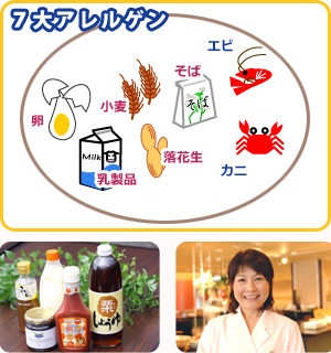 7大アレルゲン(卵・小麦・乳製品・落花生・そば・エビ・カニ)